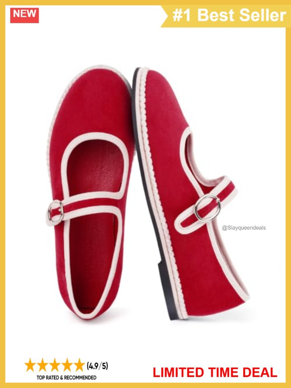 Faux Suede Mary Jane Ballet Flats Round Toe Ankle Strap Casual